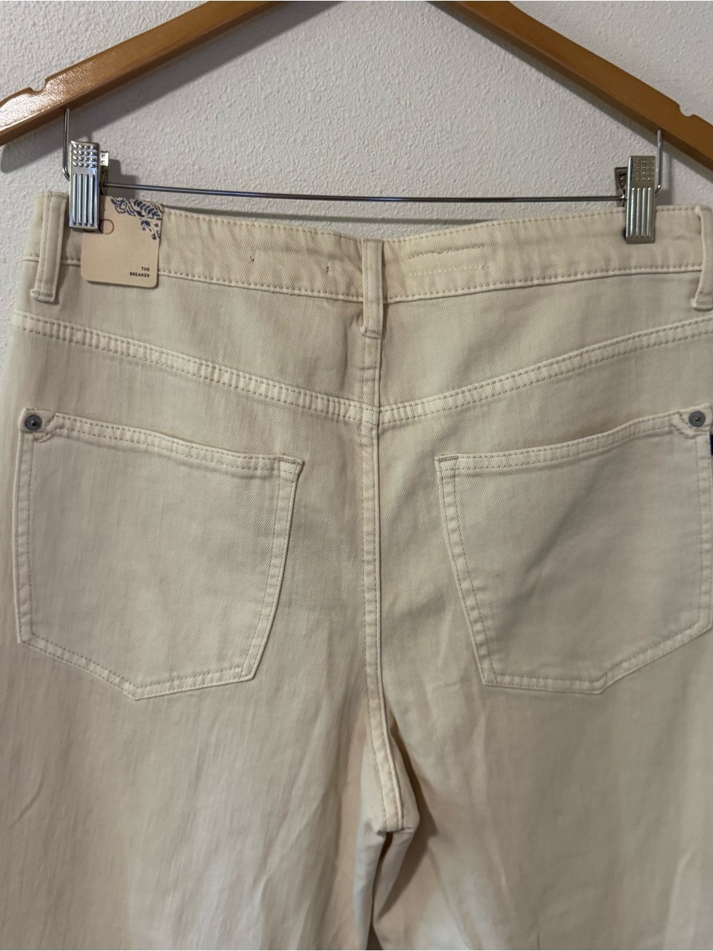 Anthropologie Pilcro The Breaker Relaxed Jeans Ivory Stretch Denim Barrel NWT-30 - Picture 7 of 14